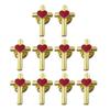 Pack of 10 Colorful Enamel Crosses and Heart Shape Pin for Fashion Accessory Styling Clothing Accessories