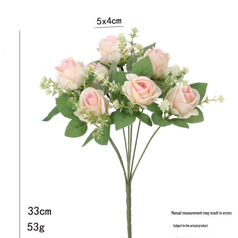 Nordic Style Silk Rose Bouquet - Romantic Artificial Flowers for Living Room & Wedding Decoration