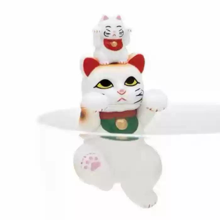 Kitan Club Lucky Cat Cup Edge Figures - Set Of 6 Cute Lucky Cat Tea Friends Charming Collectible Cat Gift
