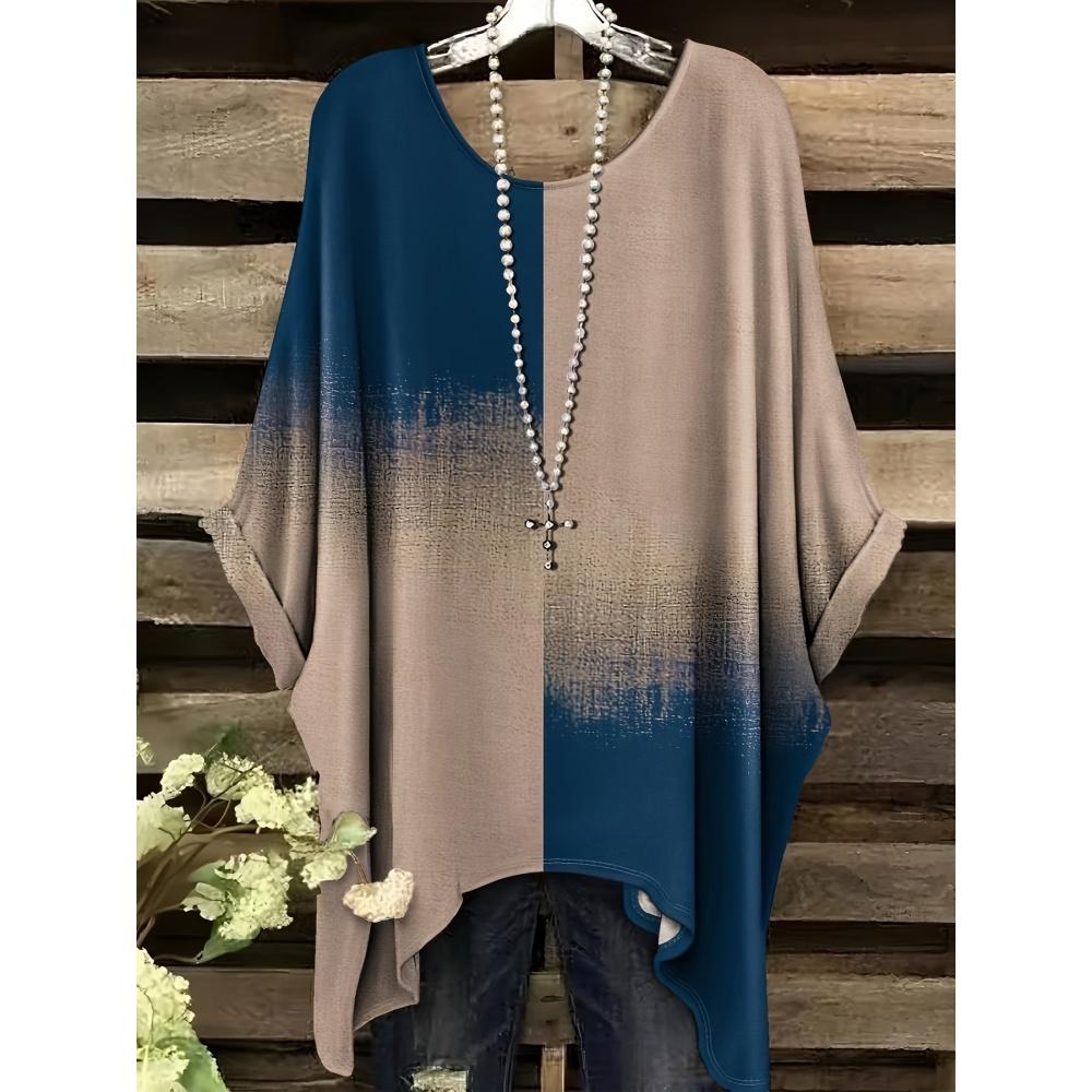 Women's T-Shirt Elegant Bohemian Vacation Colorful Rendering Graphic Print Fashion Versatile Round Neck Women's