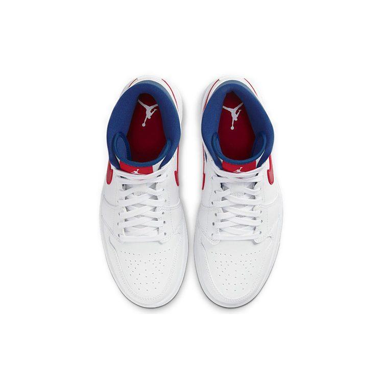 Jordan 1 Mid White Red Royal Women's BQ6472-164
