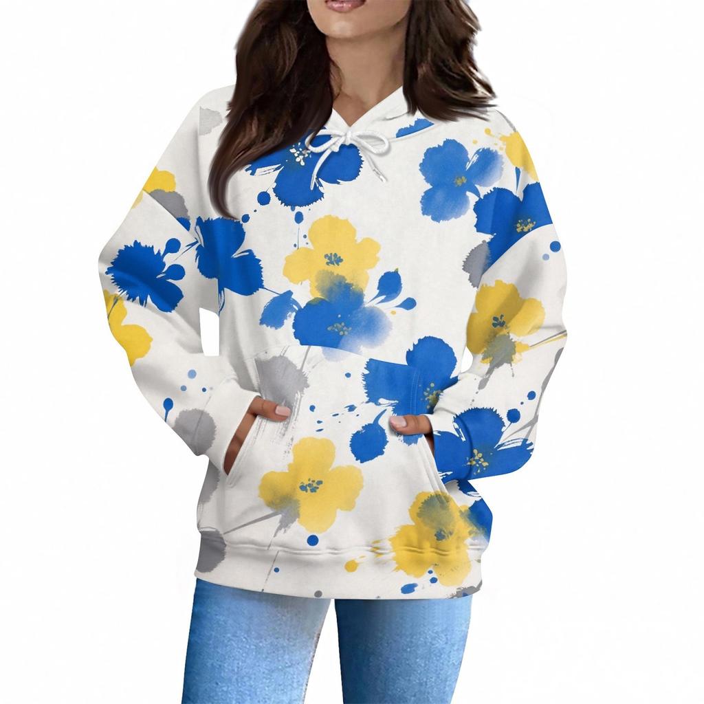 Women's Fashion Daily Casual Hoodie Long Sleeve Printed Top