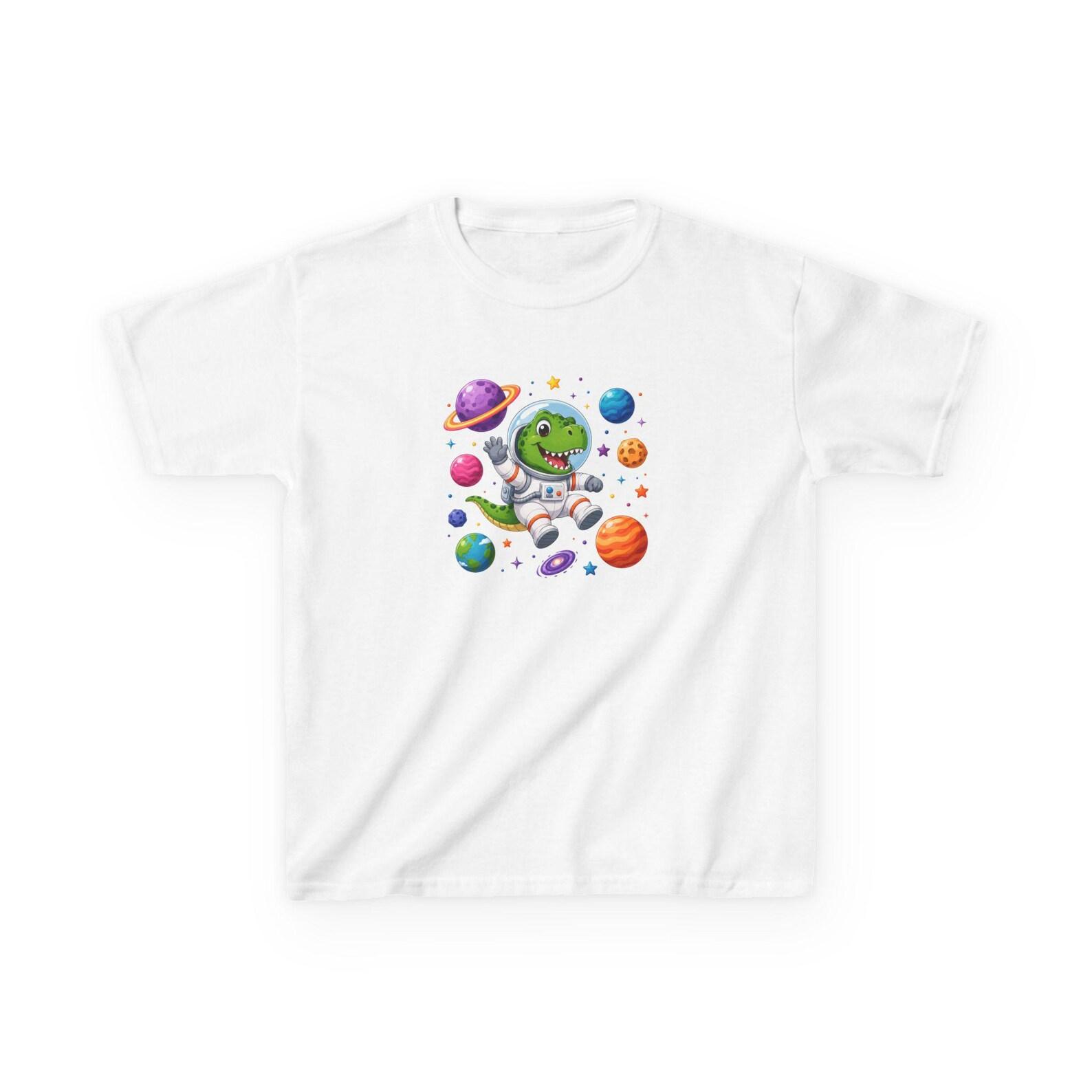 Dinosaur Astronaut Kids T-Shirt | Space Planets Rocket Dino 100