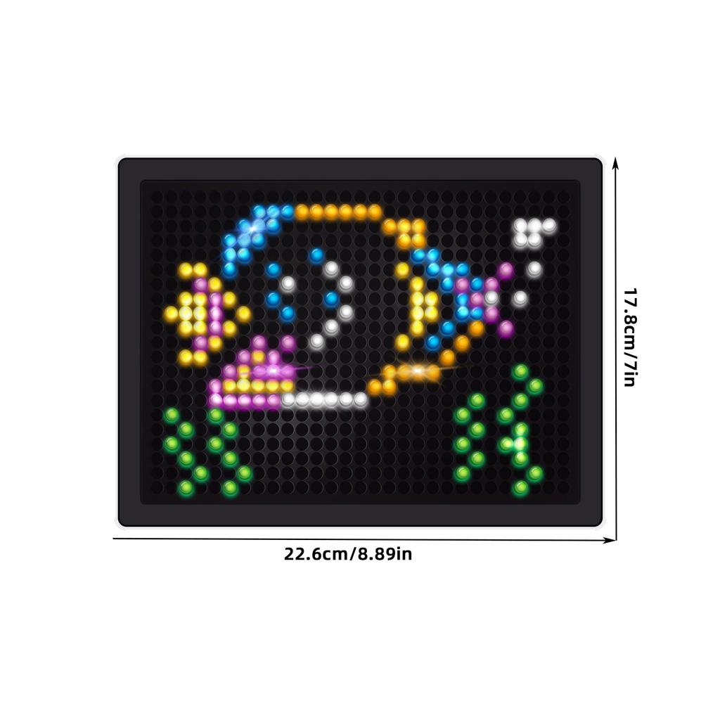 180Pegs Light Up Activity Toy, 3D Magic Light Panel Light Bright Game, Early Educational Toys 3D Art Toy For Kids 3+