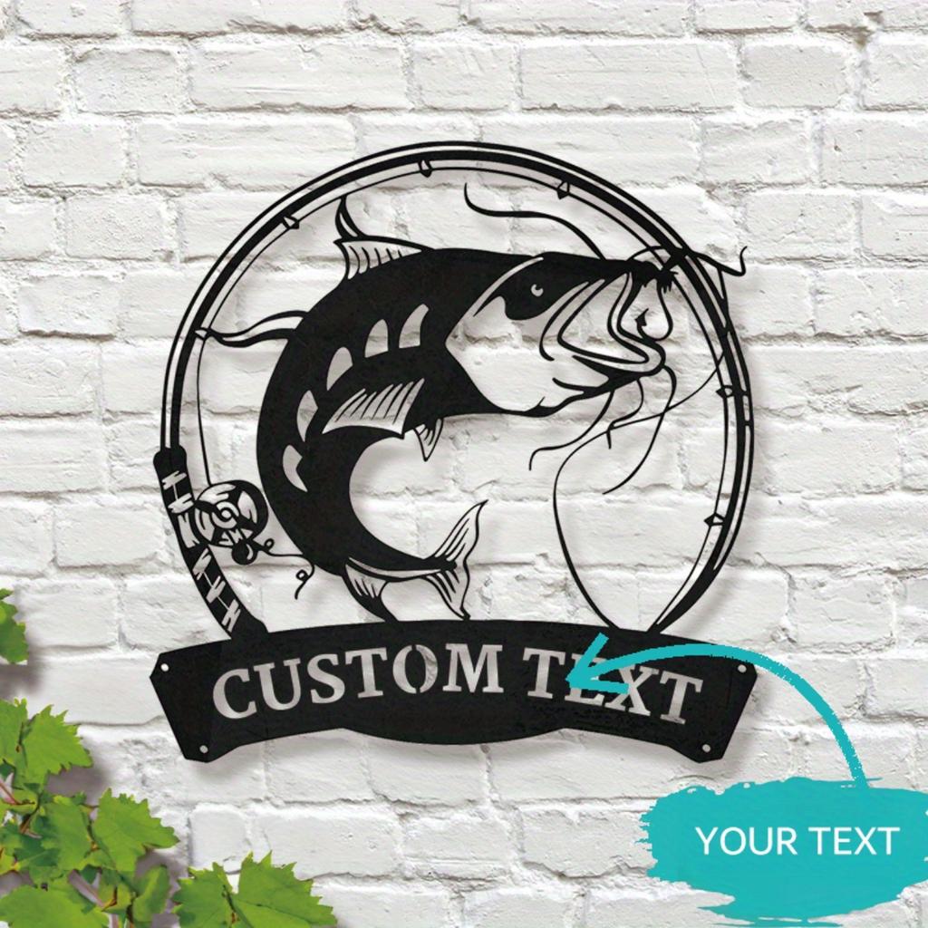 Personalized Catfish Metal Sign Fisherman Wall Art Rustic Decor Fishing Gift