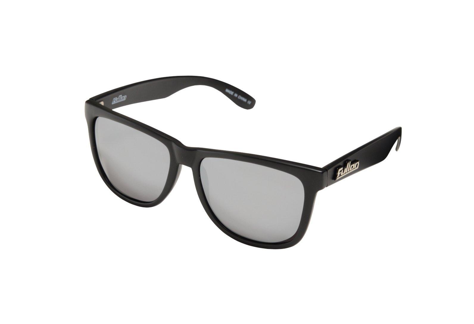 

FULLON Eyewear Sunglasses FBL Matte Black Silver Mirror Polarized 043-3 (Rubber Finish)