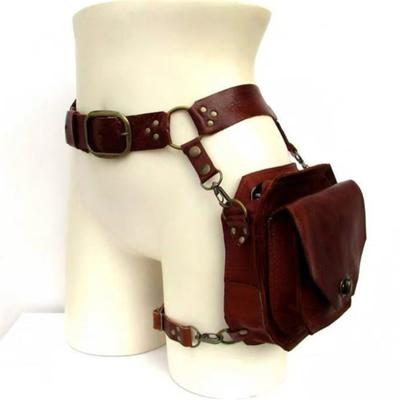 Punk Retro PU Bauchtasche Lässige Kleine Quadratische Hüfttaschen für Damen Multifunktionale Outdoor Beinhandytasche
