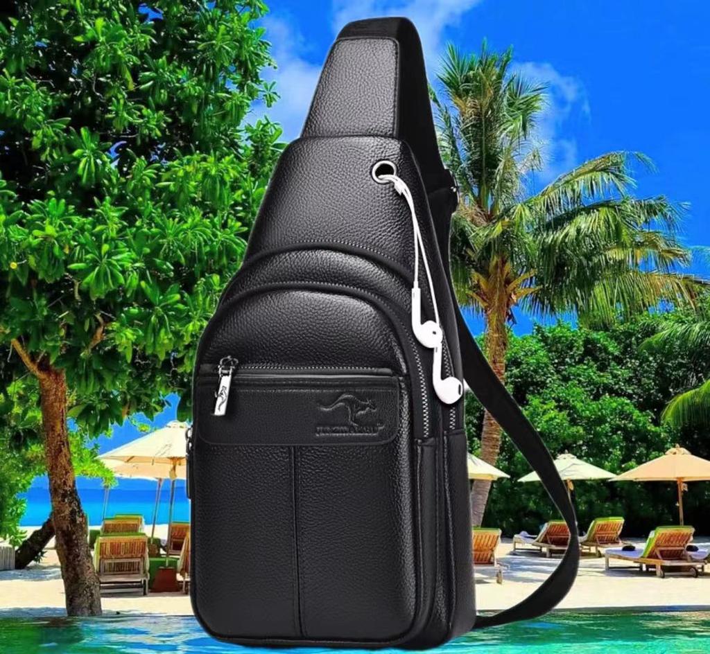 Gentleman's Genuine Leather Crossbody Chest Bag - 2023 Fashion Single Shoulder Backpack