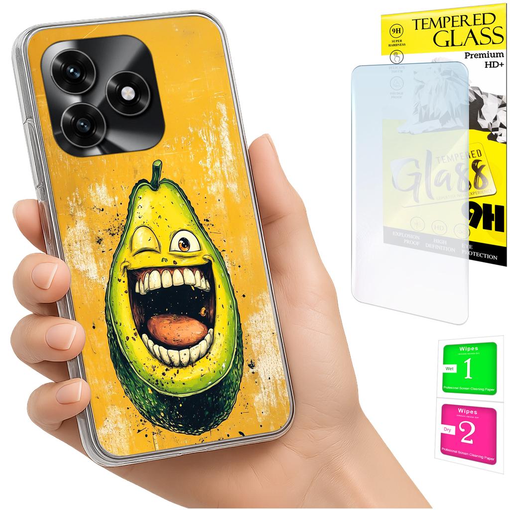 Etui Do Honor X5C Plus / X5C 4G Obudowa Foto Case Plecki Awokado + Szkło 9H
