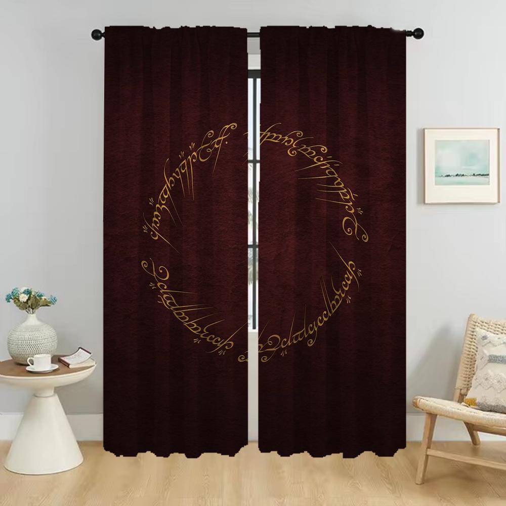 

Г-образные кольца для оконных занавесок для комнаты, 2 панели, элегантные шторы для комнаты, шторы для домашнего интерьера, украшения на Хэллоуин, перегородки для детей W50xH70cmx2pcs-CL