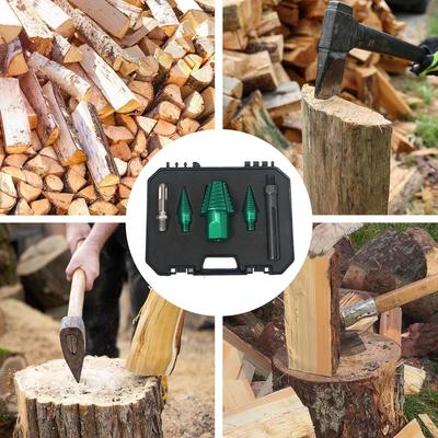 Firewood Log Splitter Set for Wood Splitting, Efficient Heavy Duty Cone Drill