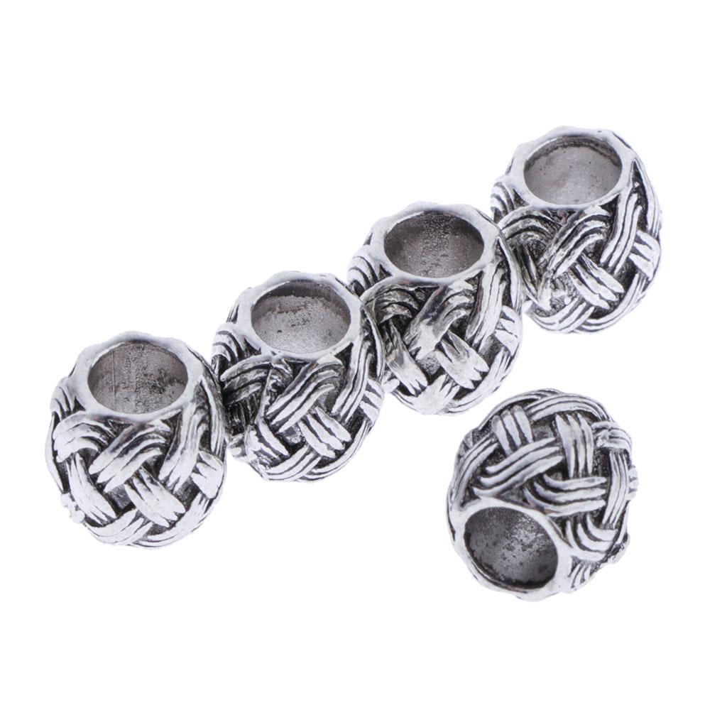 5 Pieces Antique Style Silver Spacer Loose Beads DIY Jewelry Making Findings
