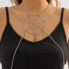 Sexy Metal Chain Bikini Necklace Geometric Spider Web Personality Chest Chain Body Chain