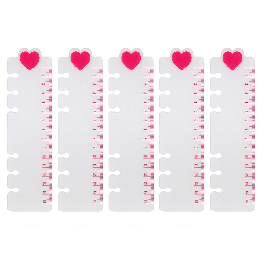 5Pcs 6 Hole Pre-Punched Binder Divider with Measuring Ruler Bendable Clear Plastic Bookmarks Ruler For Journal Notebook