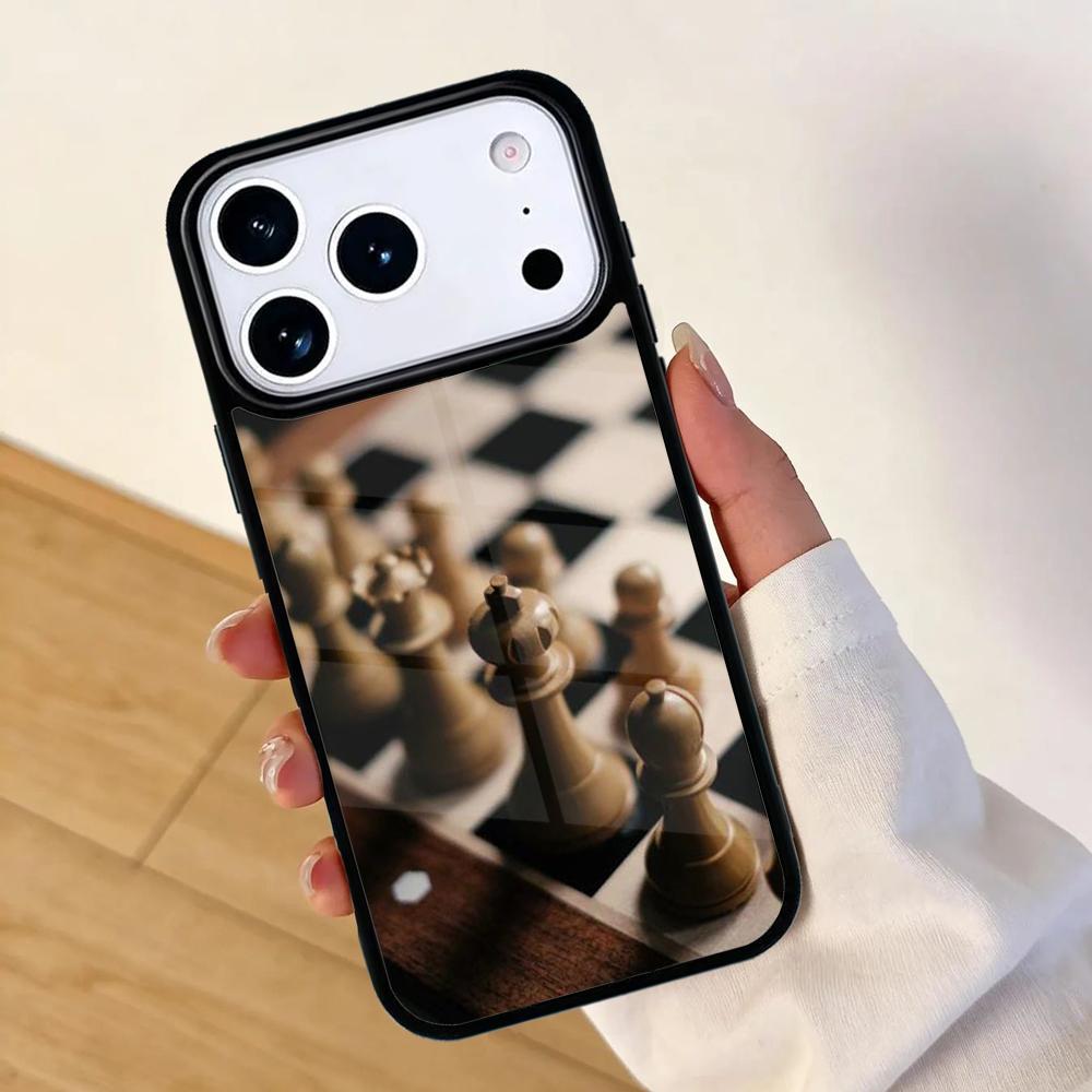 Chequered Chess Pattern Mobile Phone Case for IPhone 17 AIR 16pro Max 15 14 13 12 11 Bumper Cover