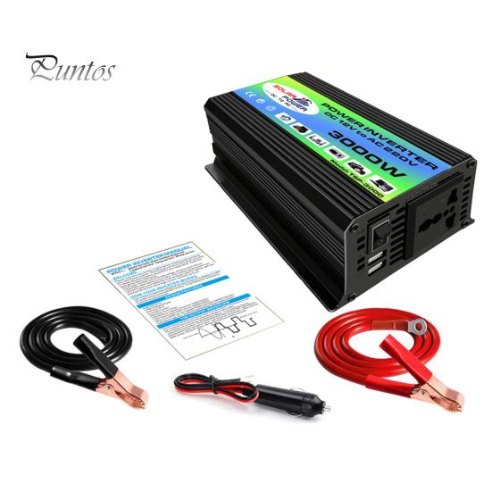 Car Inverter 1 Set Power 3000W Peak Solar Fast Charging Dual USB Ports Auto Equipment Intelligent Transformer Universal DC 12V to AC 220V/110V
