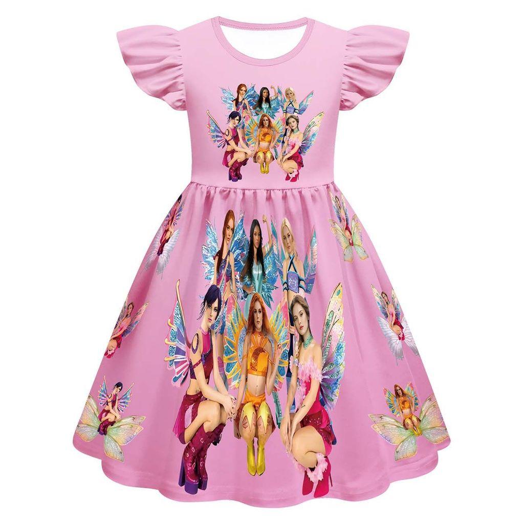 82982 Kids Girls KATSEYE Printed Summer Elastic Dress