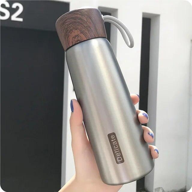 Bpa-Free 500ml 18/8 Stainless Steel Business Vacuum Flask Portable Rope Travel Thermos Water Bottle Coffee&Tea Thermals Cup