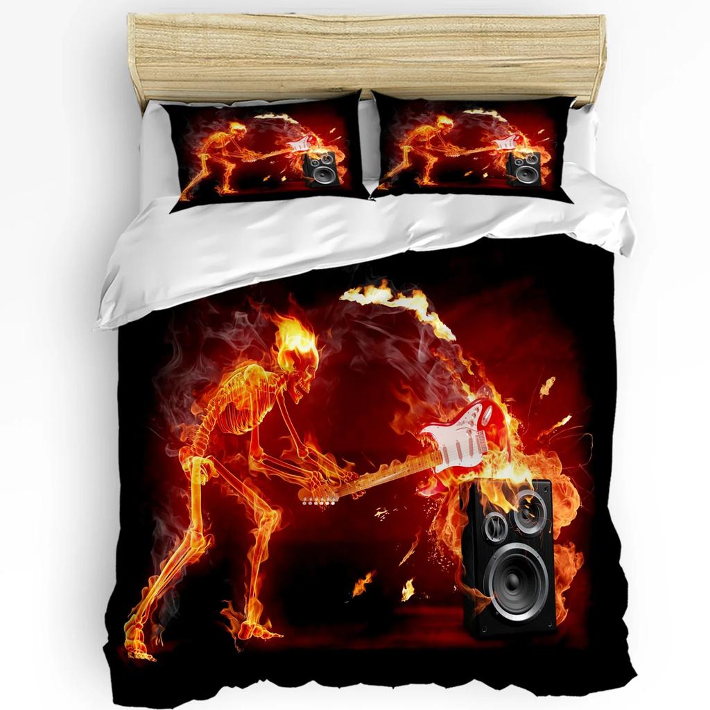 Firefighter Tool Flame Duvet Cover Bed Bedding Collection For Double Home Textile Quilt Cover Pillowcases Bedroom Bedding Collection No Linen
