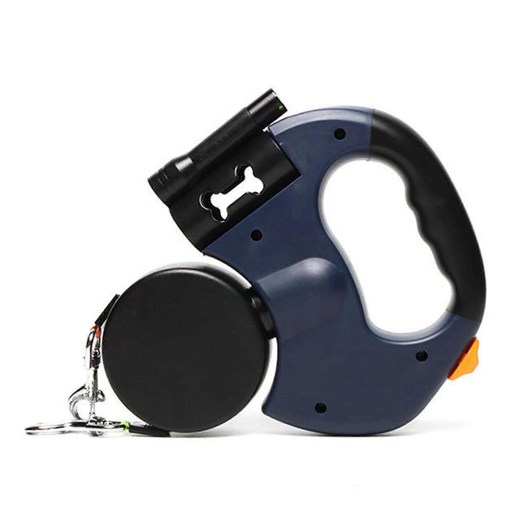 360 Degree Tangle-Free Retractable Dog Leash with Flashlight & Poop Bag Dispenser, Heavy-Duty Reflective Webbing for Walking Running
