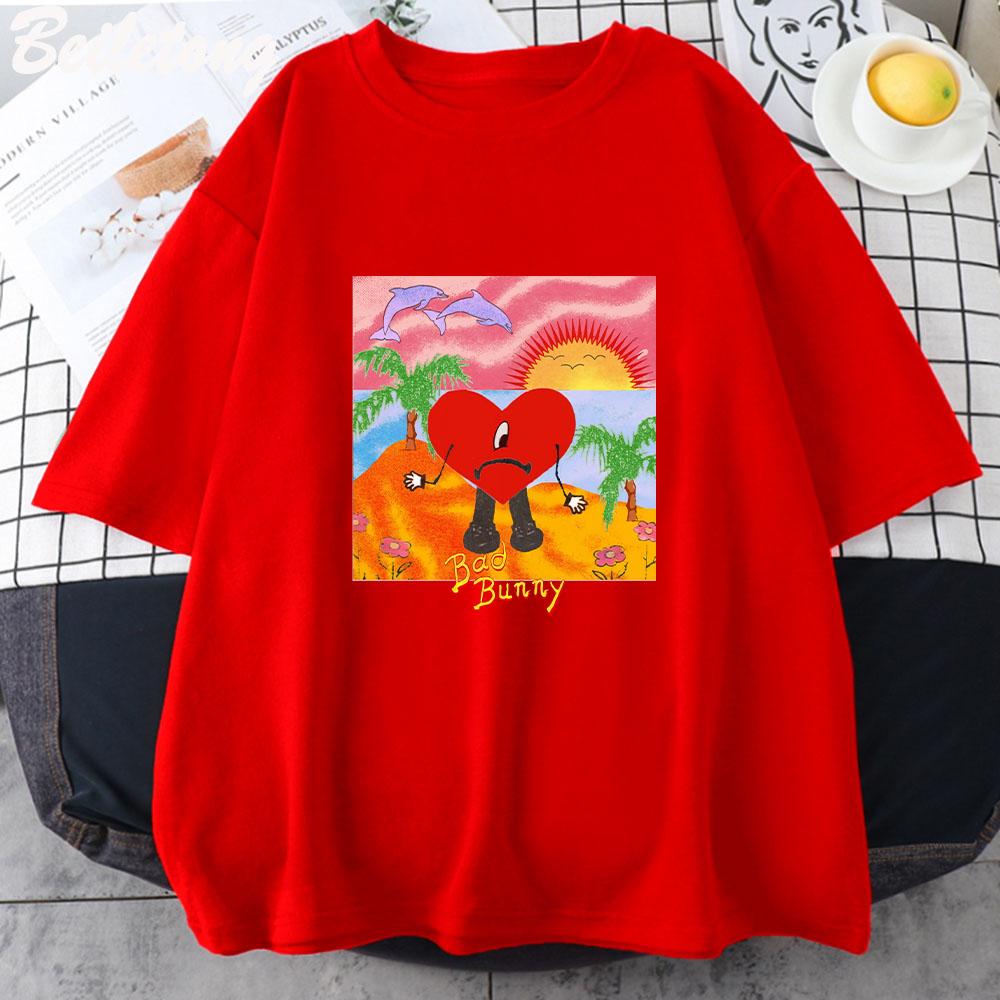 

2022 Bad Bunny T Shirt 100 Cotton Women Unisex TShirt Short Sleeve Vintage Tees Summer Printing Camiseta Graphic Tops Harajuku S