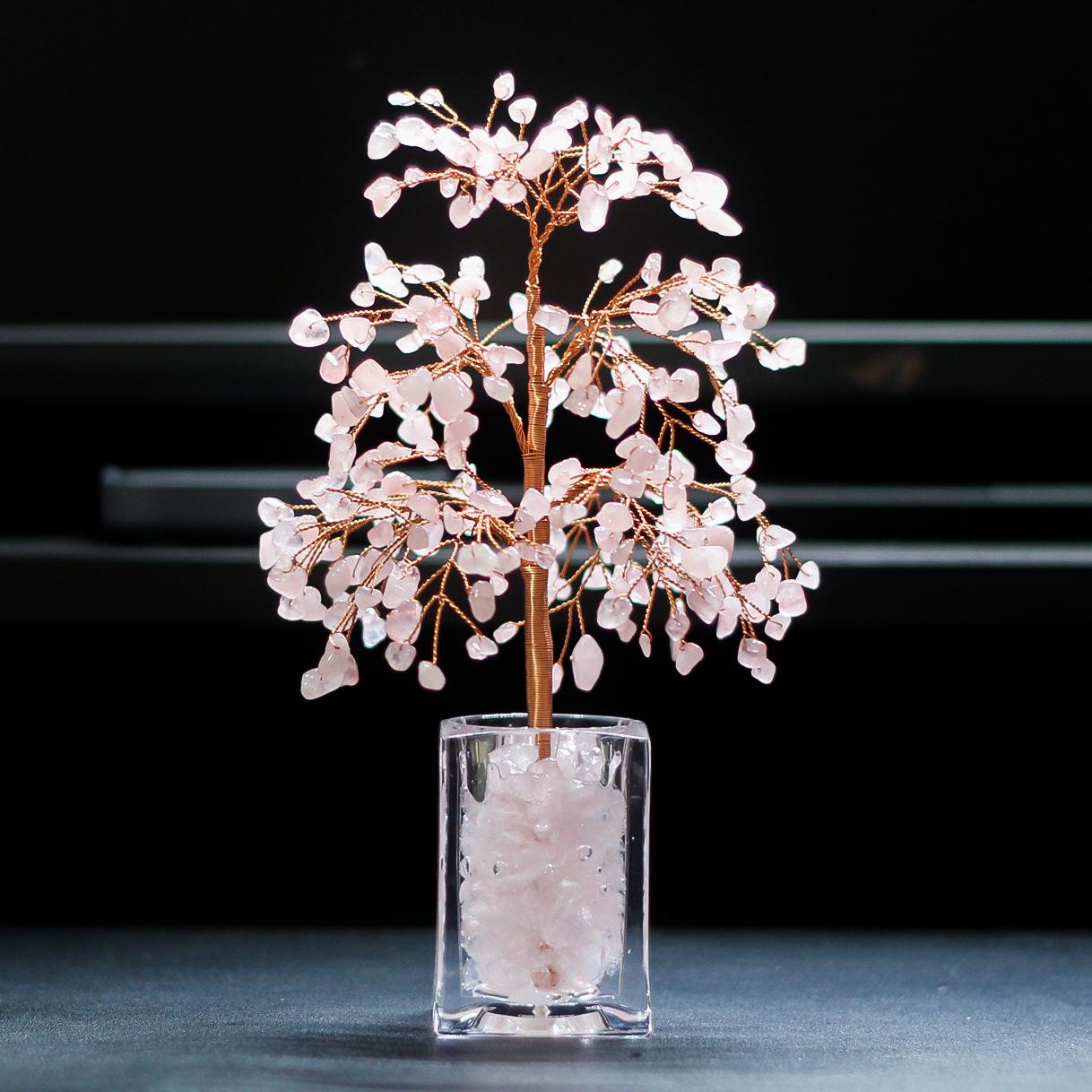 Citrine Gravel Crystal Money Tree Ornament for Home or Office Decor