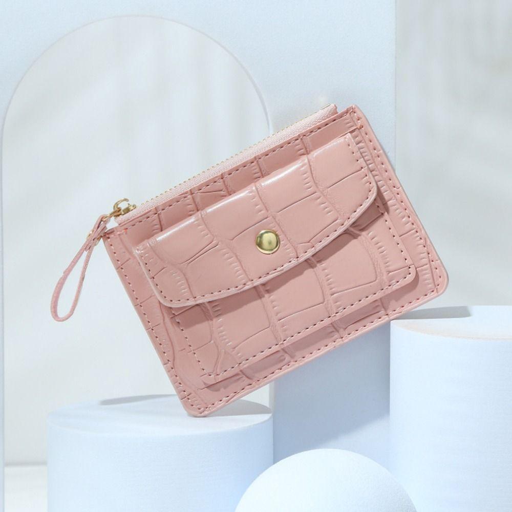 Pattern Zipper Short Handbag For Girls Women Coin Purse PU Leather Korean Card Holder Purse Wallets