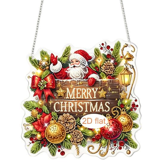 Christmas Season Decorative Accents Hanging Pendant with Chain, Lightweight Winter Wall Decor, Double-sided Gift Boxes for Acrylic Ornament