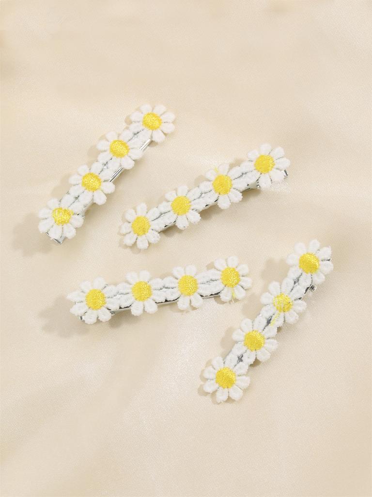 4 st/set Tusensköna Hårspännen För Flickor MIni Blomma Hårnålar Barn Mode Barrettes Barn Hårgrepp Dekorativa Håraccessoarer
