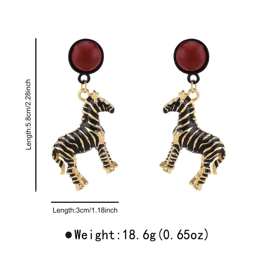 Oil Drop Pendant Zebra Earrings Trend Jewelry Animal  Earrings Enameled Earrings  Summer