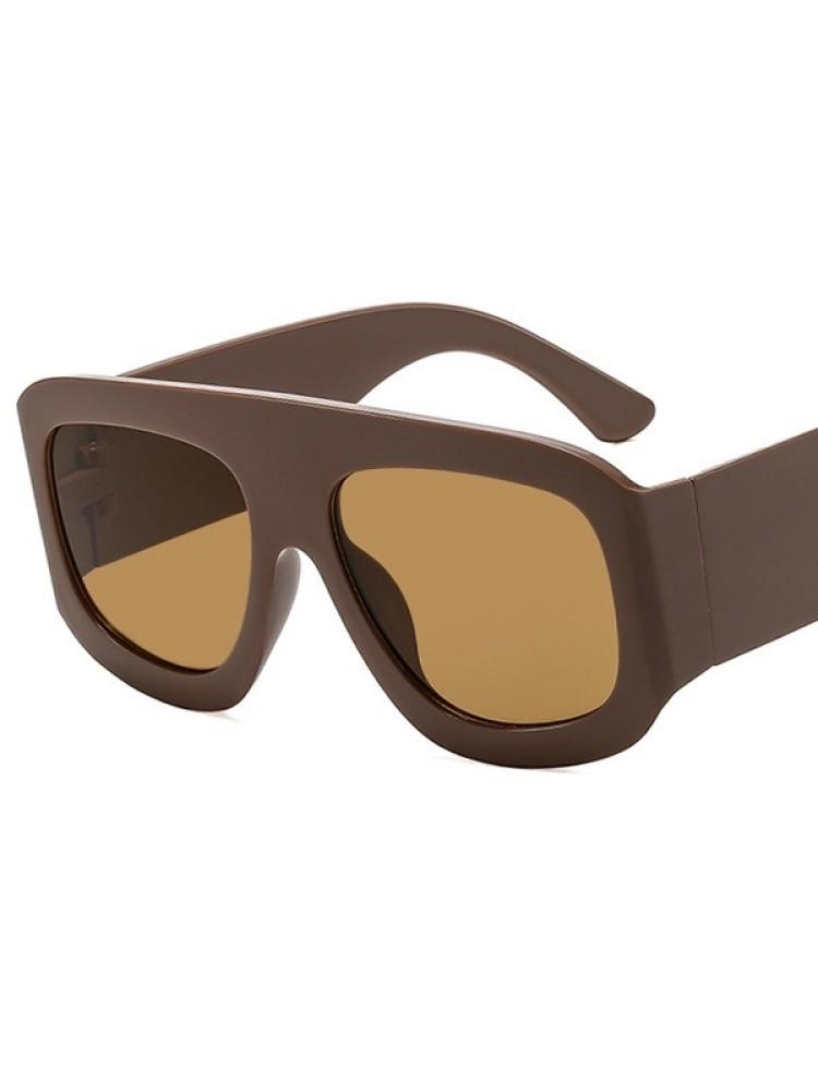 Übergroße quadratische Sonnenbrille Damen Herren Dicke Fassung Modemarke Brillen Weiblich Schick Polygon Sonnenbrille Schwarze Gläser