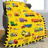 Cute Truck Construction Blanket Super Soft Flannel Throw Blankets Tractor Cars Blankets Bedding for Boys Girls Birthday Gifts