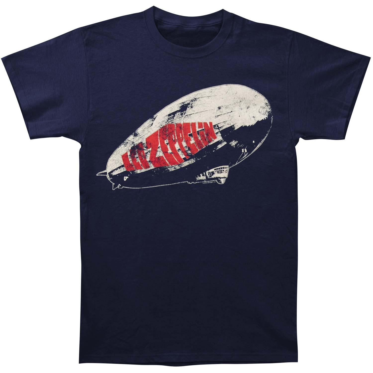 Men s Led Zeppelin Union Jack Tee Slim Fit T-shirt Large Navy XL
