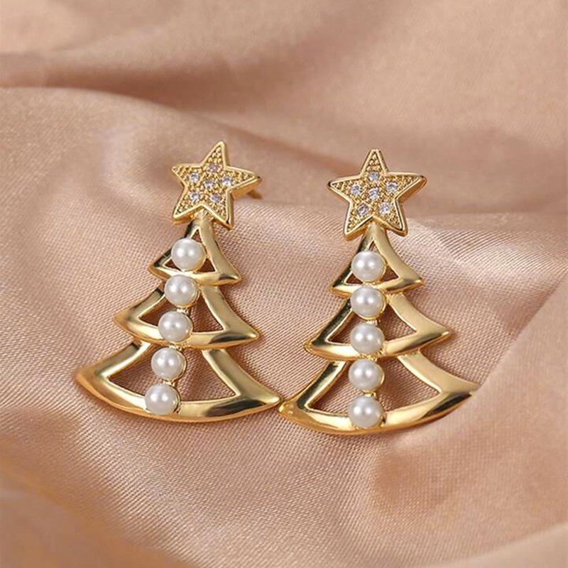

Cao Shi Women s Christmas Luxury Stud Earrings - European & American Style