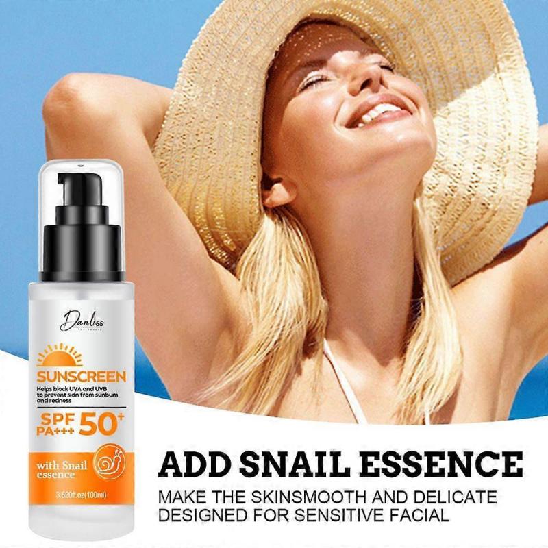 Sunscreen With Snail Essence-Sun Cream SPF 50 Face-Suncream Factor 50-Water, Sweat and Sand Resistant- Ski Sun Screen For Travel-Sun Cream For Woman M