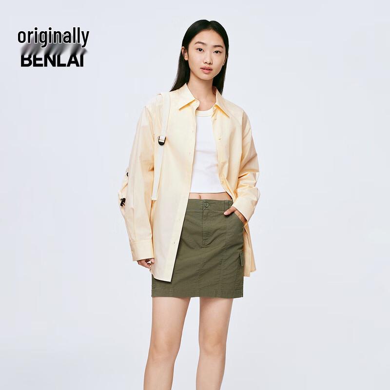 Women s 100% Cotton Lapel Long-Sleeve Casual Shirt M