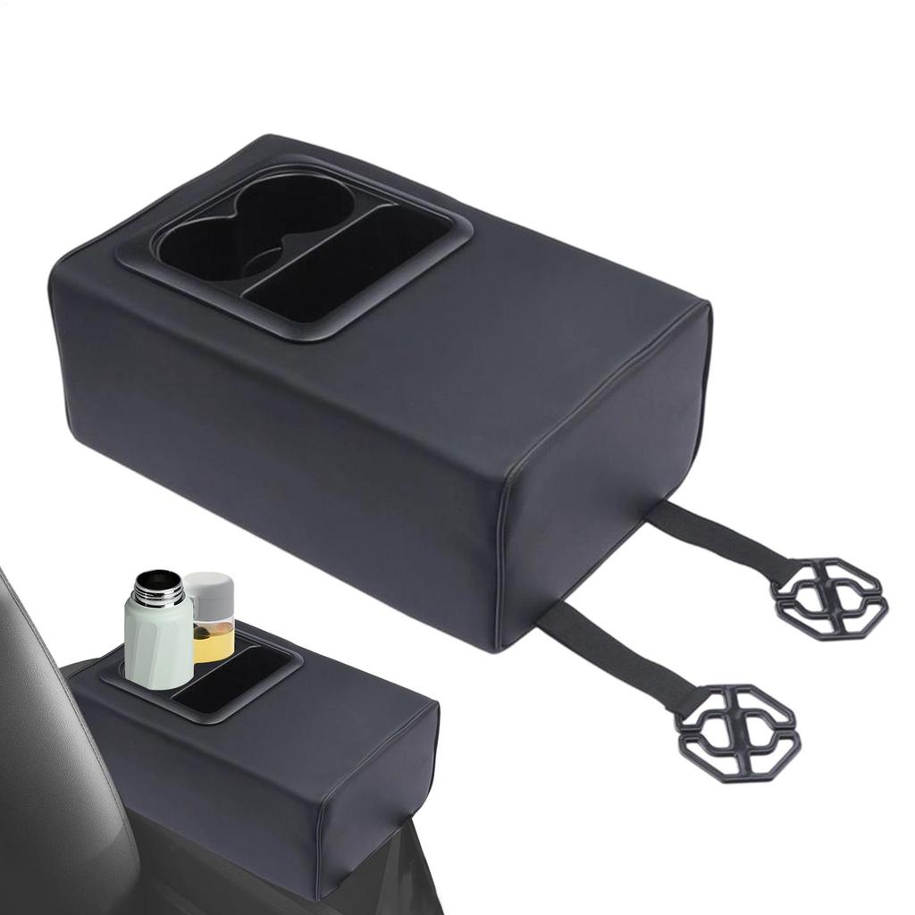 Backseat Arm Rest Console Box Automotive Arm Rest Organizer with Cup Holder 2 Row Backseat Center Console for SUV Truck Sedan