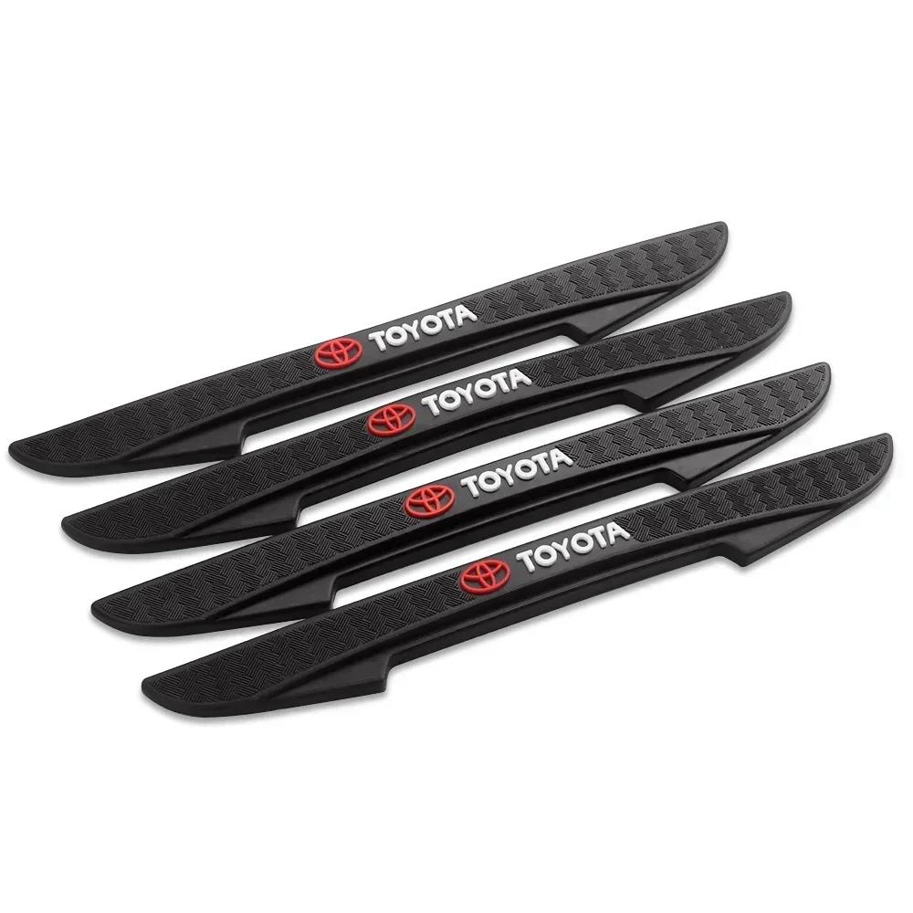 4Pcs Toyota Car Door Edge Anti-collision Strips Bumper Trim Sticker Accessories For Rav4 Corolla Chr Yaris Camry Cross Auris TRD