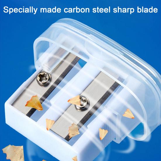 12Pcs Dual Hole Pencil Sharpener with Lid Compact Manual Sharpener for Standard And Jumbo Pencils Travel-friendly Pencil Sharpener