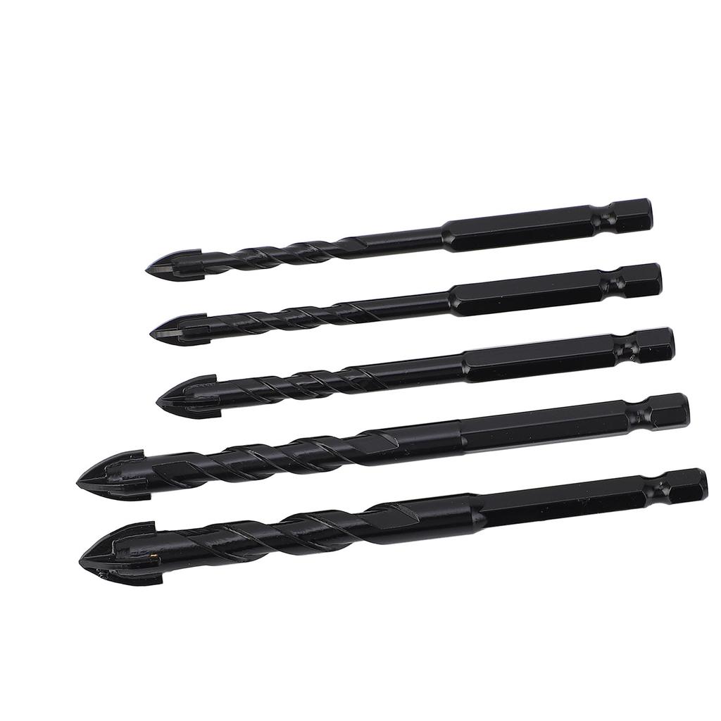 5PCS Set Masonry Drill Bits Cemented Carbide 14 Inch Hex Shank Professional Concrete Drill Bits