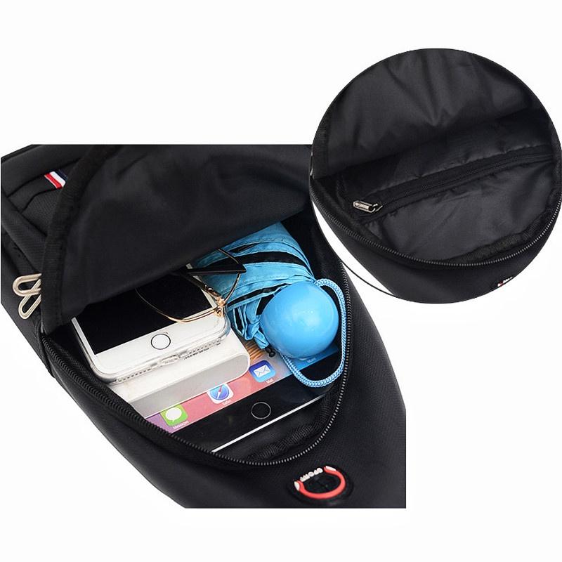 Men's Casual Multifunctional Chest Bag Nylon Shoulder Bag  Double Storage Bag Waist Bag