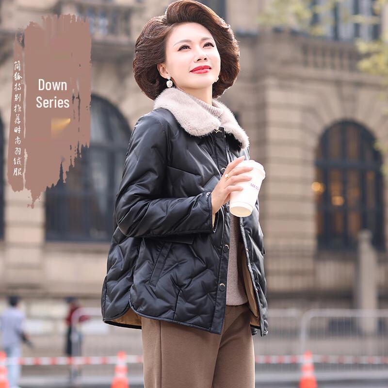 

JIANHU Women s Faux Mink Trim Short Winter Down Jacket 3XL