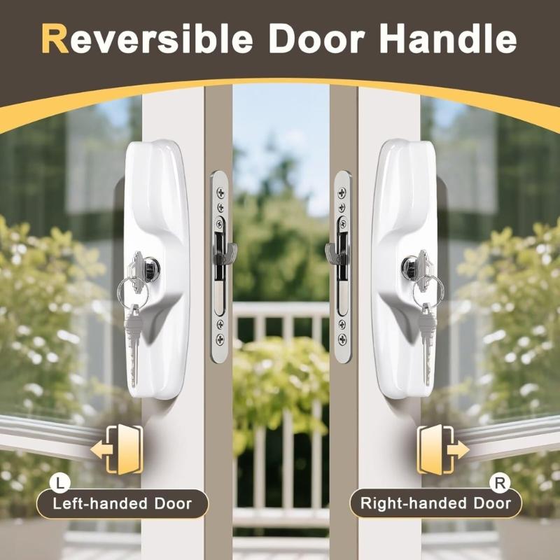 Single Cylinder   Steel Door Handle Set Includes  Installation Screws For Safety