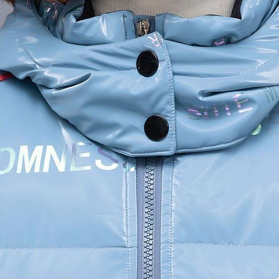 Winter Woman Wash-Free Glossy Parka Loose Thickened Warm Hooded Parka Short Windproof Waterproof Jacket