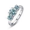 JoyceJelly S925 Silver Colors Moissanite Ring 2CT 4CT Total Full Moissanite Diamond Jewelry For Wedding Engagement Gift