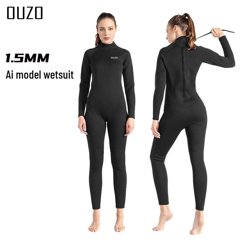 OUZO 1.5mm Women s Long Sleeve One-Piece Wetsuit Size 1