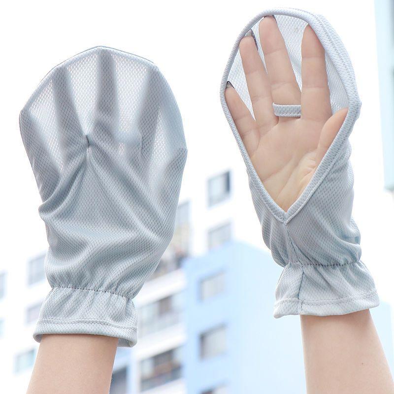 

Летние солнцезащитные перчатки для женщин, устойчивые к ультрафиолетовому излучению, в стиле принцессы, тонкий дизайн с открытыми пальцами, короткие рукава для езды на велосипеде на открытом воздухе, противоскользящие синий