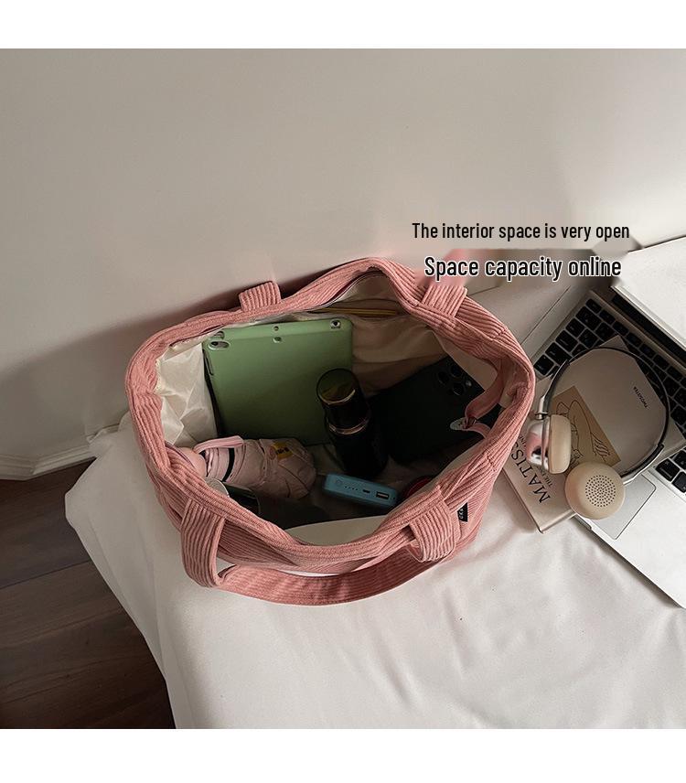 Versatile Canvas Tote - Large Capacity Shoulder Bag for Students