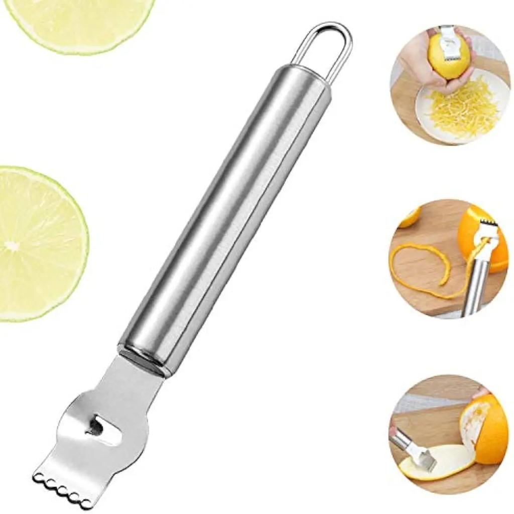 Lemon Zester Peeler Stainless Steel Zester Grater Lime Orange Citrus Fruit Grater Peeling Knife Kitchen Bar Tools Accessories