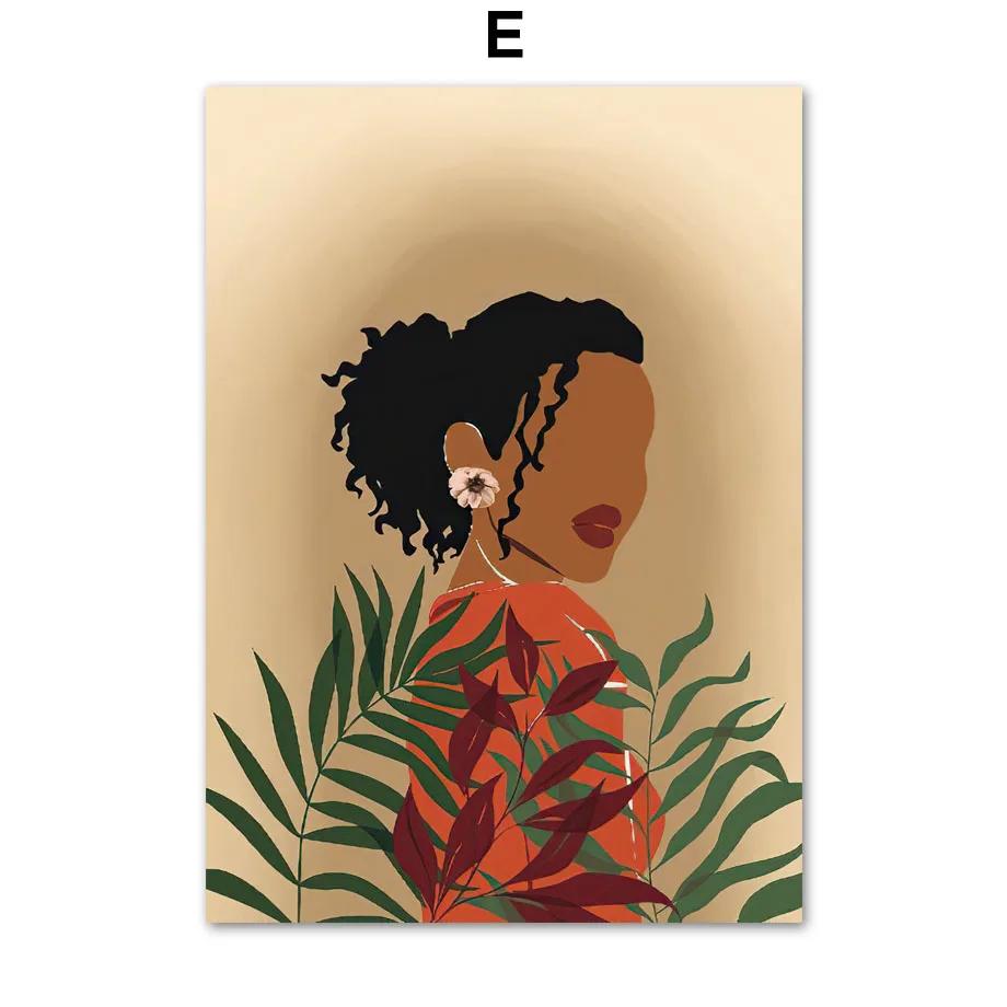 Abstract Black Girl Beach Palm Vacation Wall Art Canvas Painting Nordic Posters And Prints Wall Pictures For Living Room Decor